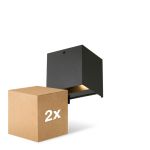 Duopak D'Lite LED Wandlamp Elingen Aluminium Zwart 4.9W 290lm - 830 Warm Wit | Lichtsensor