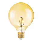 Osram Vintage 1906 LED E27 Globe Filament Goud 125mm 6.5W 650lm - 824 Zeer Warm Wit | Dimbaar - Vervangt 50W